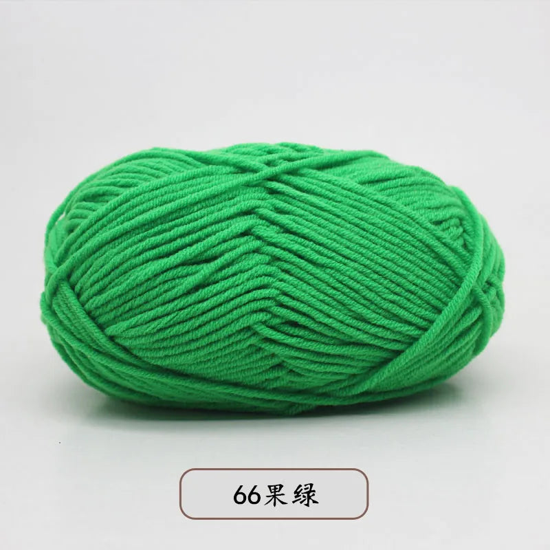 40-50g/Set 4ply Milk Cotton(80%) Knitting Yarn Needlework Dyed Lanas For Crochet Craft Sweater Hat Dolls At Low Price - 66