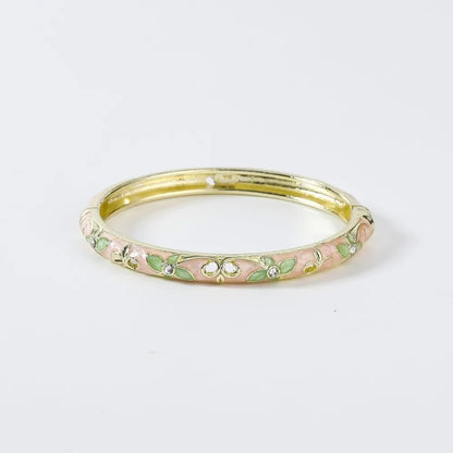 Enamel Vintage Cloisonne Bangle Floral Chinese Chinese Flower Bangle Vintage Ethnic Women's Hand Bracelet Gifts for Women Gir