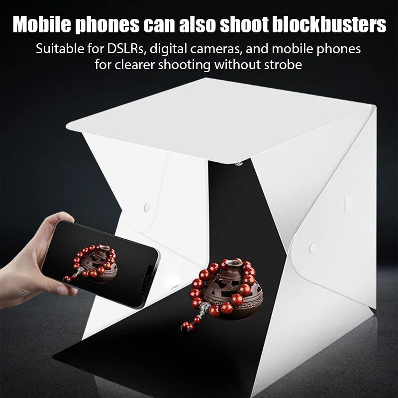 Mini Folding Photobox Photography LED Light Room Photo Studio Light Tent Box With 6 Colors Backdrops Photobox For DSLR Camera
