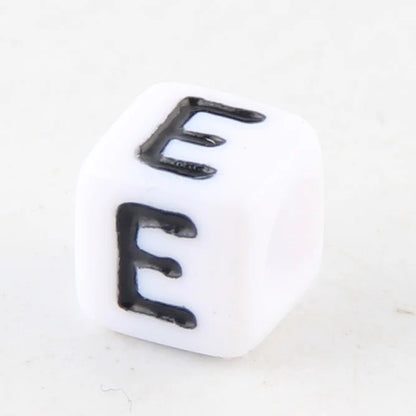 100-500pcs Square White and Black Mixed Letter Acrylic Beads Cube Loose Spacer Alphabet Beads For Jewelry Making Diy Accessor