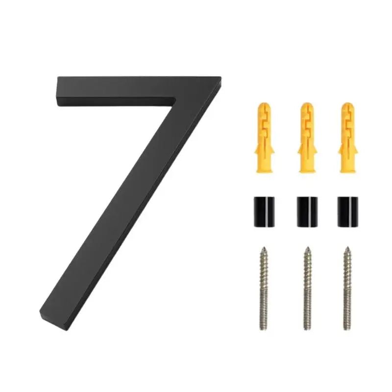 Modern Black Acrylic Address Plaque 0-9 House Number Apartment Door Number For Front Yard And Entryway D2RD - Black (Style 7)