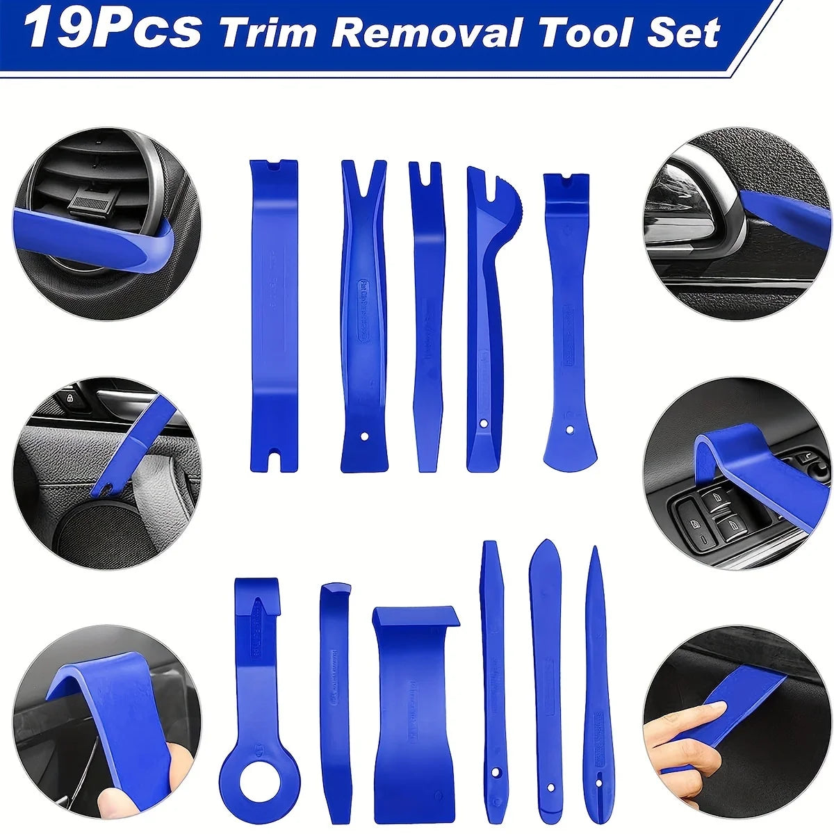 5pcs/19pcs Trim Removal Tool Set & Clip Plier Upholstery Remover Nylon Car Panel Removal Set with Portable Storage Bag