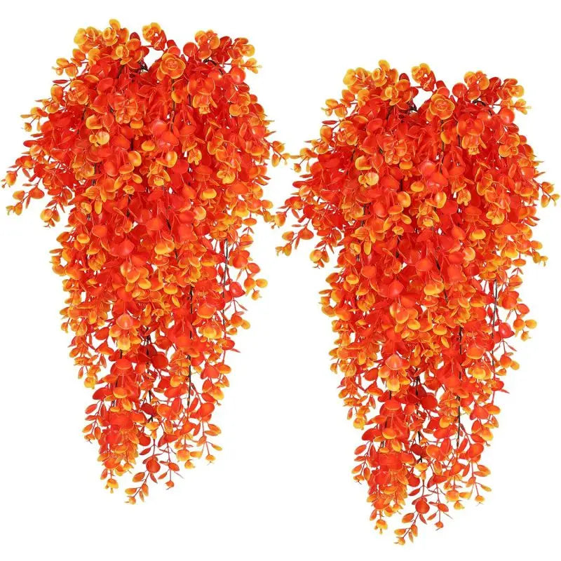 Artificial Hanging Plants Faux Eucalyptus Leaf Greenery Vine Outdoor UV Resistant Plastic Plants for DIY Home Wedding Decorat