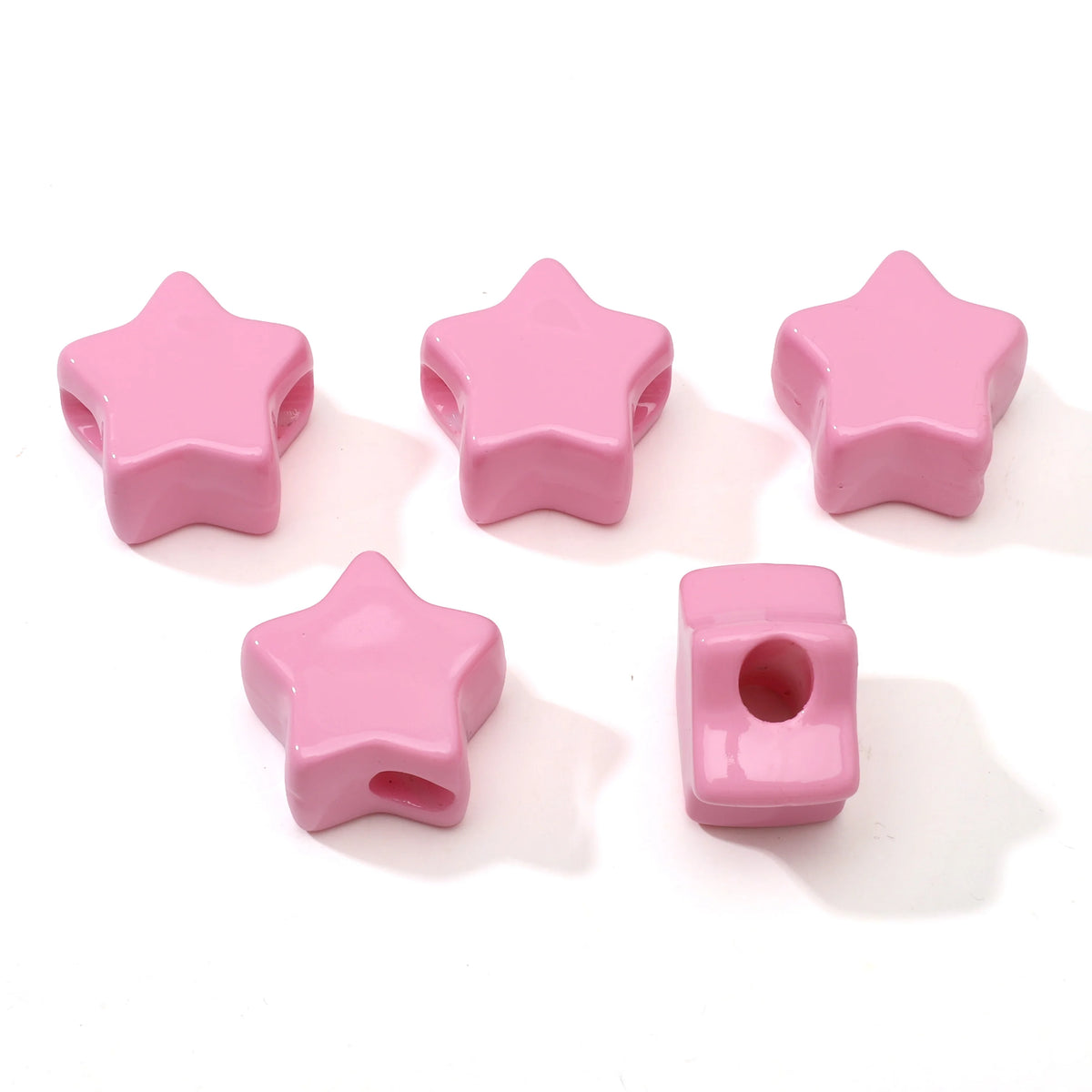 1/5Pcs Acrylic Large Hole Beads Star/Flower/Heart Beads Jewelry Making Materials for DIY Phone Chain Keychain Charms Accessor