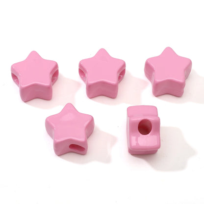 1/5Pcs Acrylic Large Hole Beads Star/Flower/Heart Beads Jewelry Making Materials for DIY Phone Chain Keychain Charms Accessor