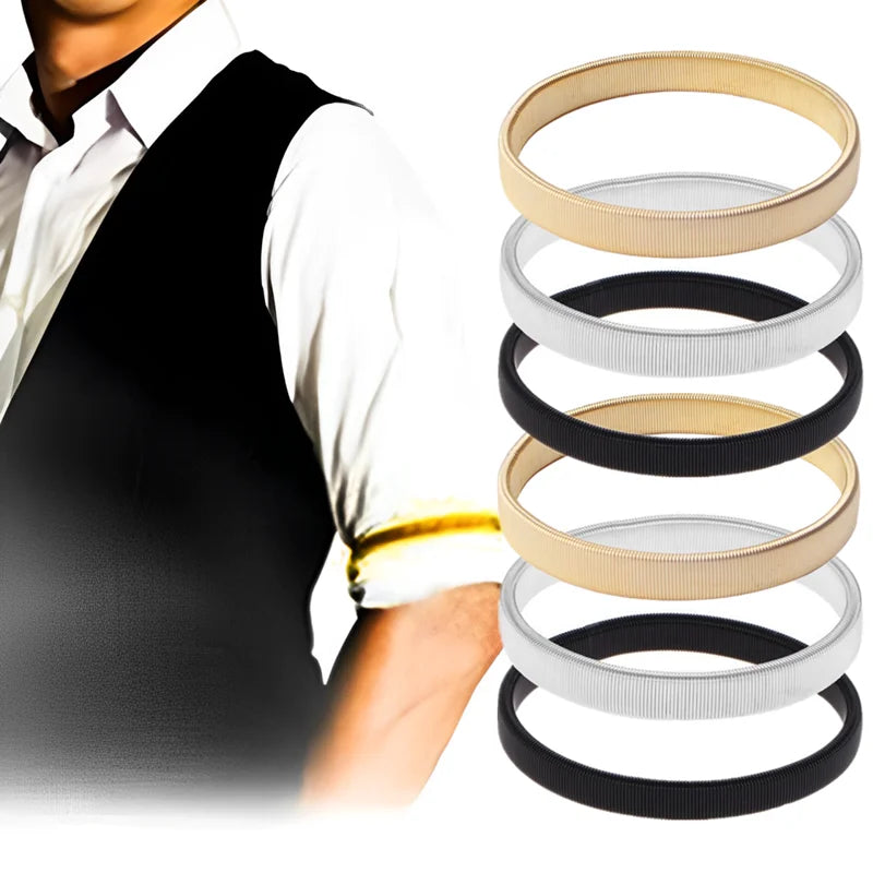Non-slip Metal Armband Stretch Garter Shirt Sleeve Holder Unisex Sleeve Holders Armbands Elastic Armband Accessories (not pai