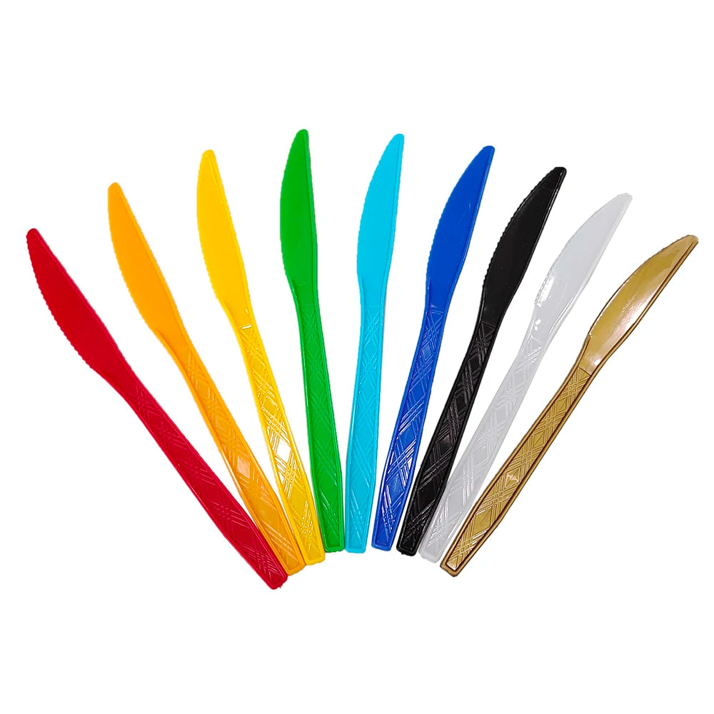 Disposable Knife Fork Spoon Cutlery Set Pink Blue Disposable Tableware Birthday Party Decorations Wedding Baby Shower Supplie