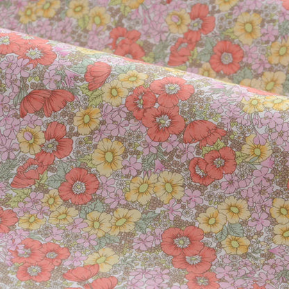 Floral Fabric Flower Cotton Printed Poplin Quilting Clothes Patchwork Muslin Sewing Accessories - J038
