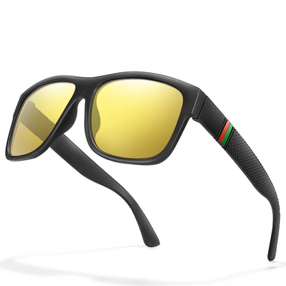 Classic Brand Men Square Polarized Fishing Sunglasses Outdoor Driving Cycling Running Goggles Vintage Large Frame UV400 - EA6
