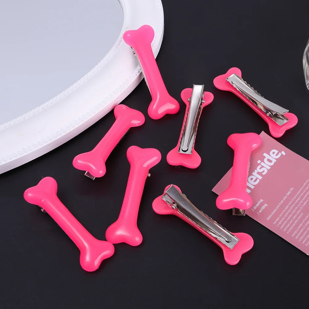 White Bone Hair Clip Cute Cartoon Bobby Pin Girl Fashion Dog Bones Decoration Small Hairpins Barrettes Y2K Accessories
