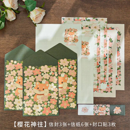 6 letter paper +3 envelopes Set Planner Stationery Supplies Message blessing letterhead