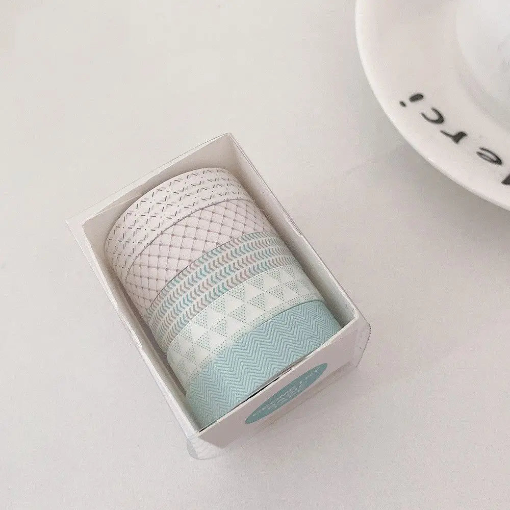 5PCS New Multicolor Washi Tape Masking Tape Cute Scrapbooking DIY Craft Decor Adhesive Tape School Stationery Home Supplies