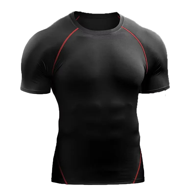 2026 Compression T Shirt Men Summer Sportswear Running T-shirt Elastic Quick Dry Sport Tops Tee Athletic Gym Workout Shirts M