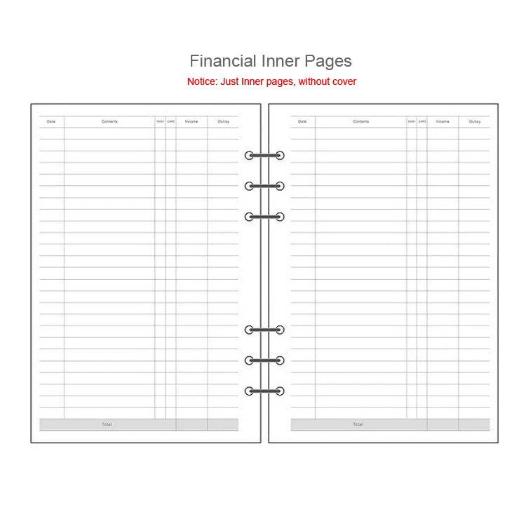 A5 A6A7 45 Sheets Loose Leaf Notebook Refill Spiral Binder Inner Page Weekly Monthly To Do Line Dot Grid Inside Paper Station