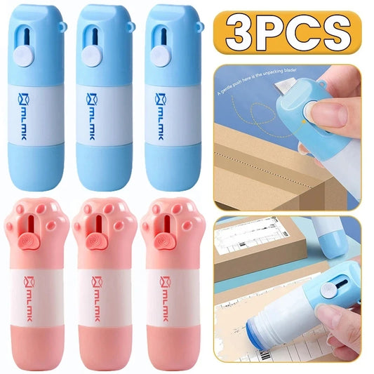 2 In 1 Thermal Paper Correction Fluid with Unboxing Knife Durable Thermal Paper Data Identity Protection Fluid Eraser Box Ope