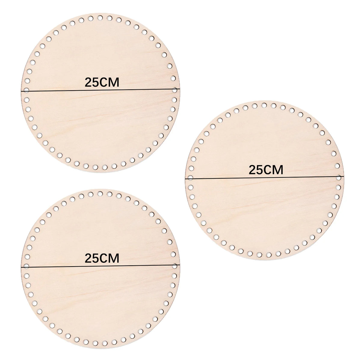 3 Pcs/Set Crochet Basket Base Poplar Plywood Unfinished Blank Cross Stitch Carved Hand-Woven DIY Crafts Basket Wooden Bottom 