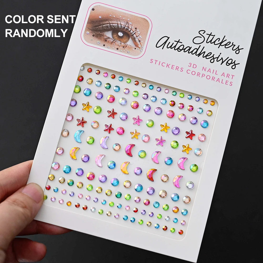 Stickers On The Face Rhinestone DIY Eyes Face Self Adhesive Temporary Tattoo For Makeup Party Festival Face Jewels Diamonds G