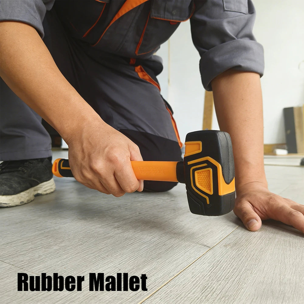 Multifunctional Rubber Hammer Tile Soft Rubber Percussion Hammer Square Hammer Construction Worker Professional Hand Tool