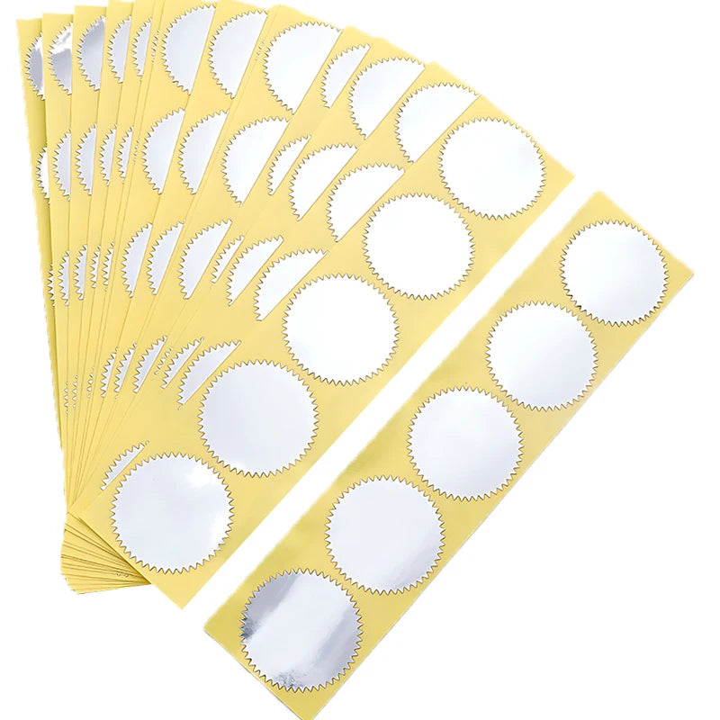 100PCS/Pack 45mm Round Gear Sticker Gold Silver Self Adhesive Steel Seal Stickers Envelopes Invitation Embossing Stamp Props 