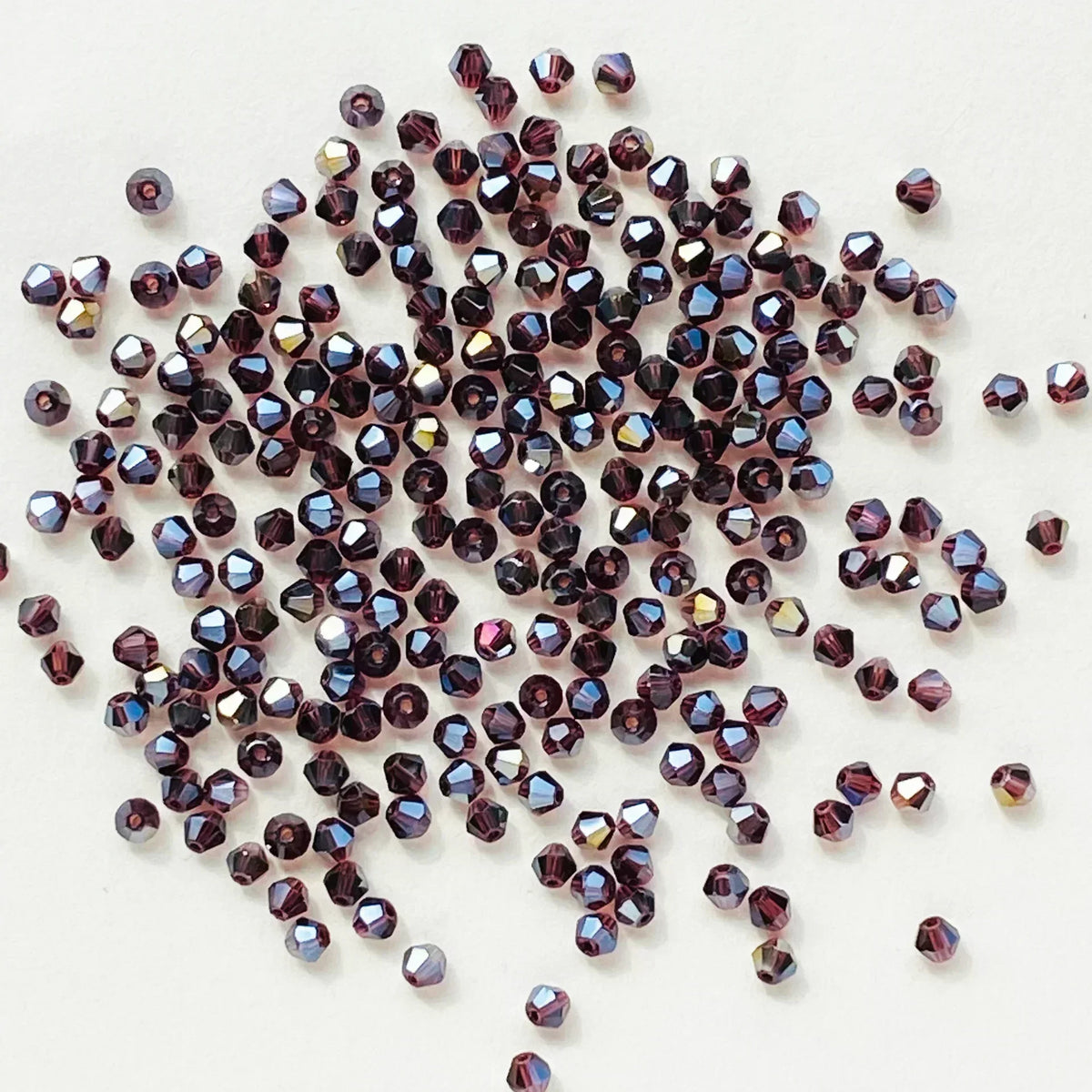 100PCS 4MM Shiny Faceted Austria Crystal Beads Bicone Beads Loose Spacer Beads for Jewelry Making DIY Bracelet Necklace Penda
