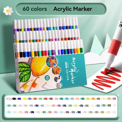 12-80 Colores Set Acrylic Paint Art Marker Pen Rock Painting for Kids Graffiti Stone Ceramic Glass Wood DIY Crafts Art Suppli