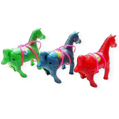 Kids Pull String Horse Toy Classic Vintage Walking Animal Model Colorful Plastic Interactive Toddler Educational Birthday Par