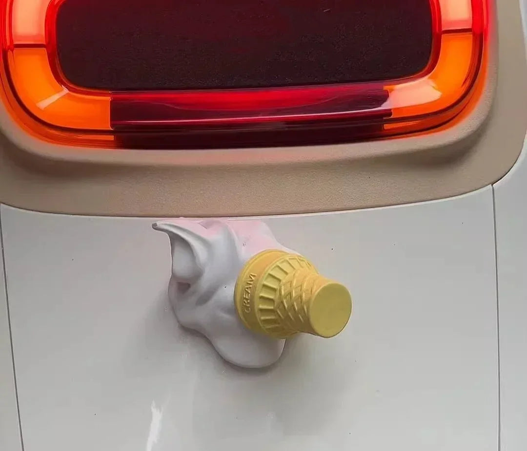 Ice Cream Cone Car Decor - Adorable ABS Ornament with Iconic Golden Arches Logo, Add a Fun and Charming Touch to Your Vehicle
