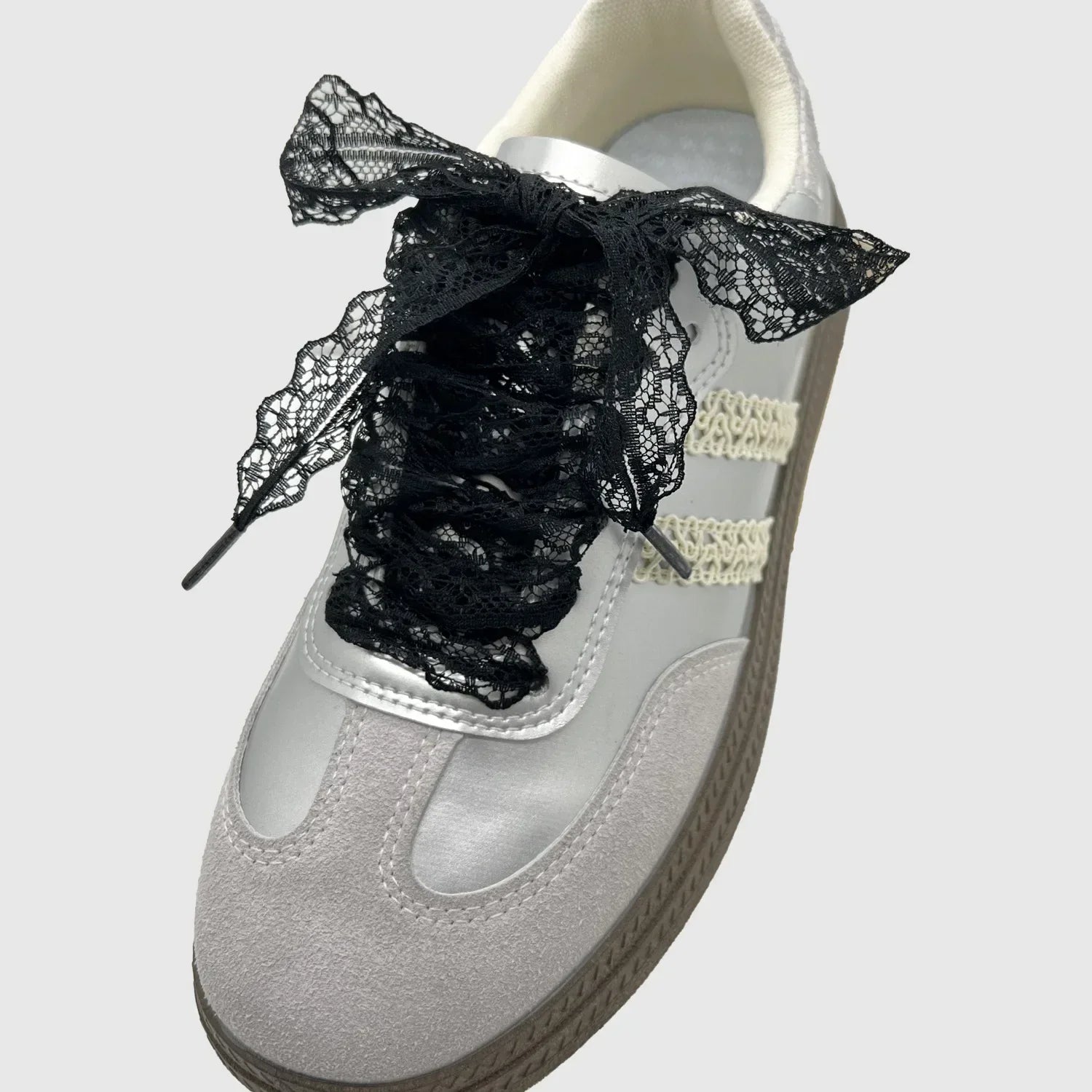 Lace Shoelaces for Women Casual Shoes 2.9CM Width Flat Shoelace for Sneakers Black White Shoe Laces Accessorices
