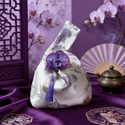 3Colors Tassel Wrist Bag Chinese Style Tassel Pendant Embroidery Hanfu Handbag Cheongsam Accessories Imitation Silk Gift Pouc