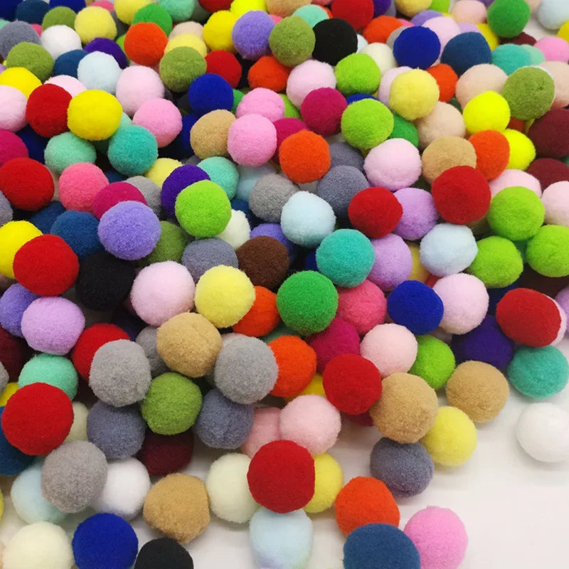 Assorted Pompom 8/10/15/20/25/30mm Fluffy Soft Pom Poms Balls Mixed Pompoms for DIY Crafts Wedding Decor Kid Toy Sewing Suppl