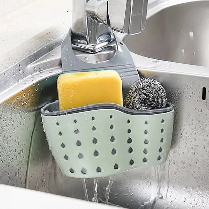 Kitchen Sink Holder Hanging Drain Basket Adjustable Soap Sponge Shelf Organizer Bathroom Faucet Holder Rack Kitchen Accessori