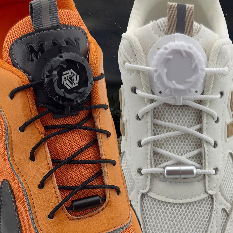Fashion Swivel Buckle Laces Automatic Shoelace Without ties Kids Adult Sneakers No Tie Shoe laces Shoe accessories 1Pair/2Pai