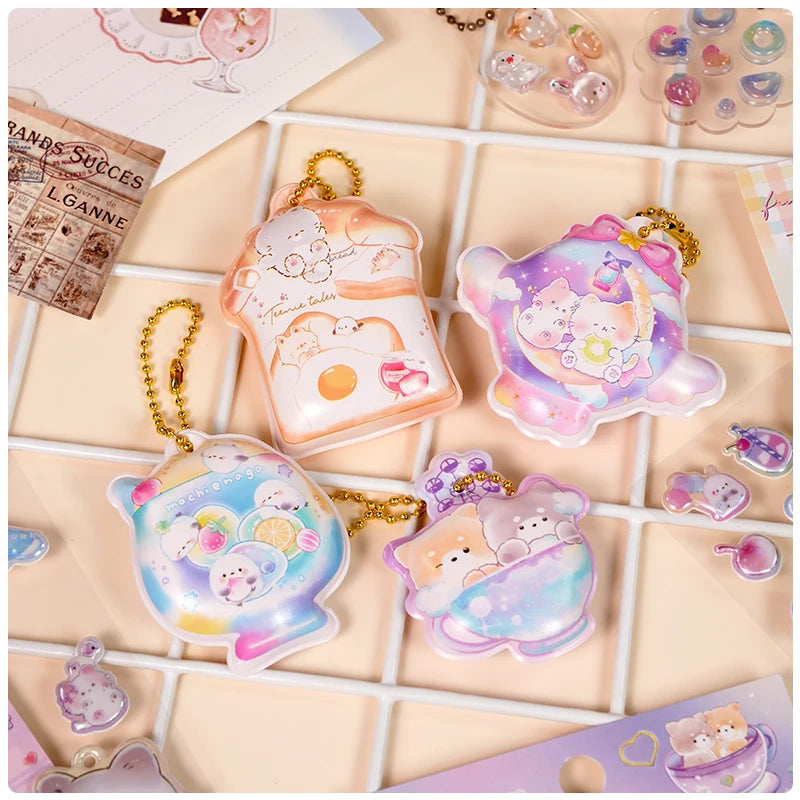 2 pcs Random Fun Pinch Hanging Cartoon 3D Puffy Stickers Scrapbooking Diy Journal Stationery Sticker Cute Deco School Supplie