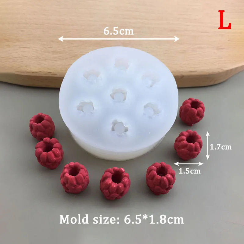 1Pc Blueberry Raspberry Candle Mold Simulation Fruit Fondant Silicone Mould DIY Chocolate Cookie Baking Mold Cake Decor Suppl
