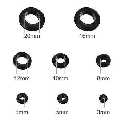 200pcs 3/5/6/8/10/12/16/20mm Rubber Seal Ring Oil Sealing Grommet Gasket for Protect Wire Cable Hole Protection Ring Shim Was