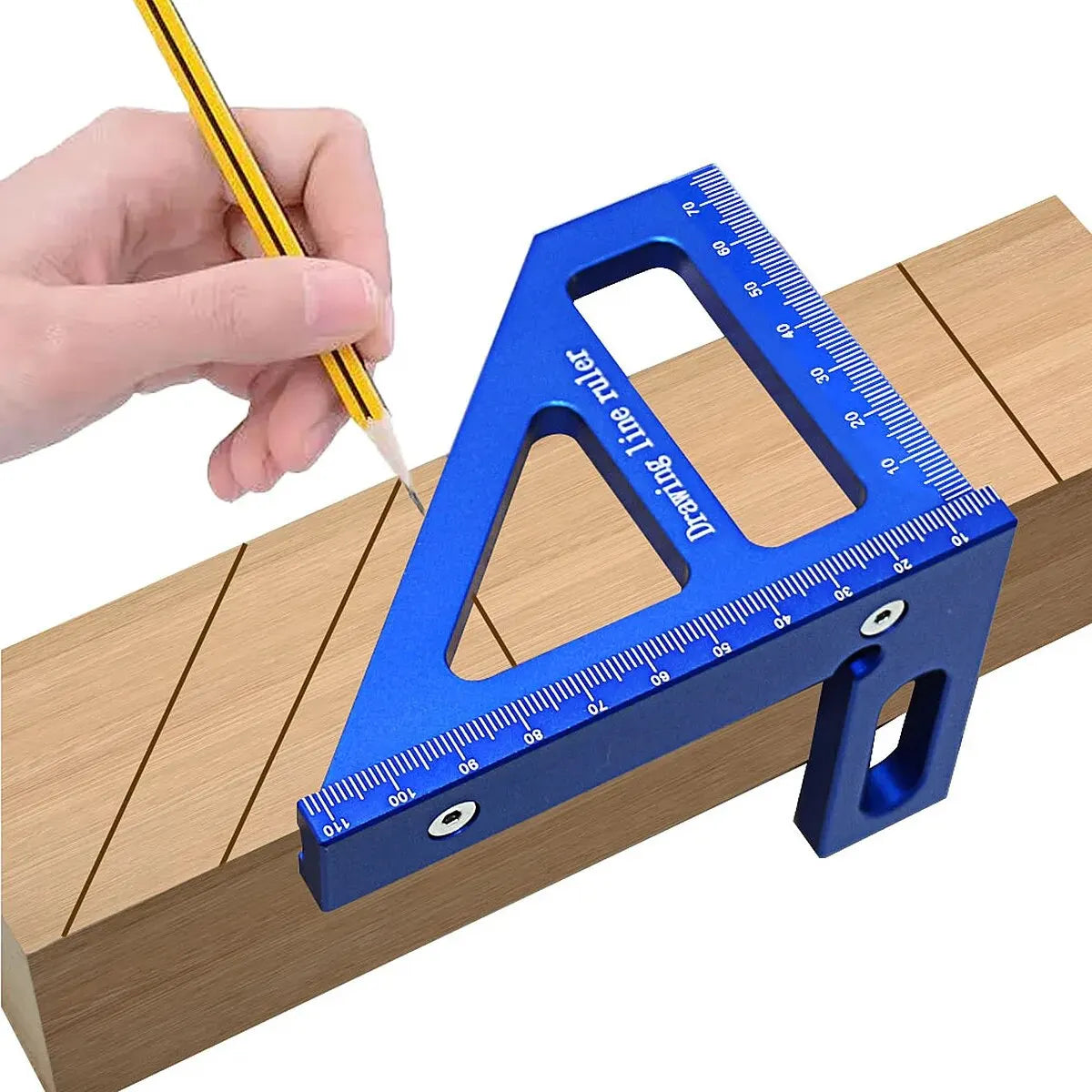 Carpenter Square -Woodworking Square Protractor Aluminum/Plastic Ruler 3D Multi Angle 45/90 Degree Layout Measuring Ruler