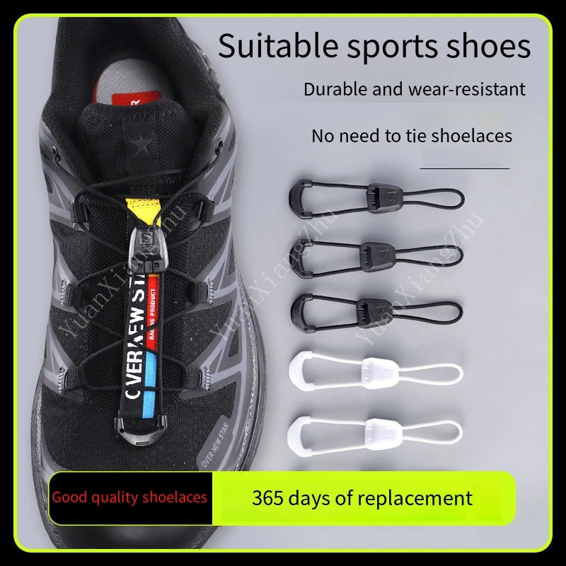 New No tie Shoe laces Round Tennis Laces Without ties Adult Kids Quality Running Sneakers Shoelaces Black White Shoes Accesor