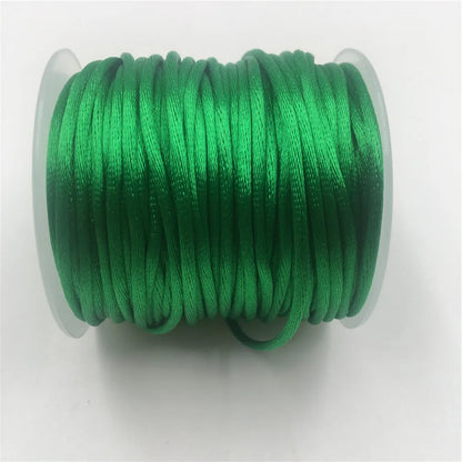 2mm Colorful Rattail Satin Cord Thread Chinese Knot Macrame Bracelet Braided String DIY Tassels Beading Thread 10-225meters -