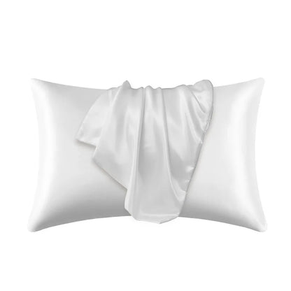 100% Silk Pillowcase Pillow Cover Silky Satin Hair Beauty Pillowcase Comfortable Pillow Case Home Decor Pillow Covers. - whit
