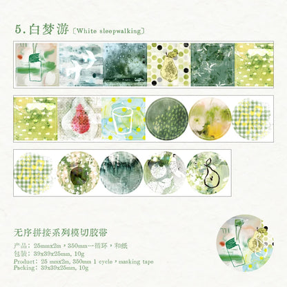 Journal GO 2.5x200cm Random Splicing Tape Sticker for Planner Collage Junk Journal diy Masking Tape Scrapbooking Decor Sticke