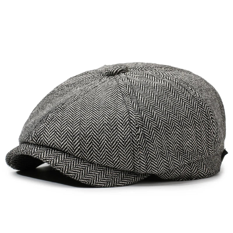 Unisex Casual Newsboy Hat for Travel, Shopping & Vacation - Retro Beret for Spring, Autumn & Winter - GRAY