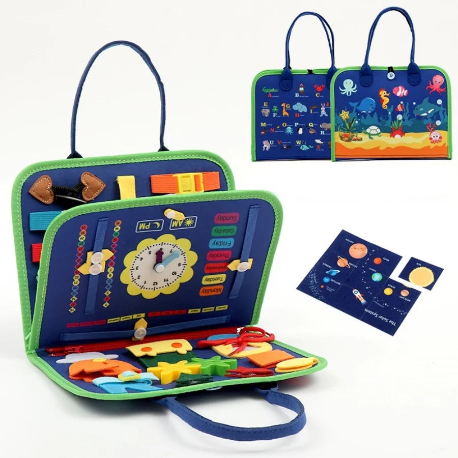 Busy Board Montessori Toys Gifts, Sensory Toys,Educational Travel Toys, Preschool Activities for Learning Fine Motor Skills -