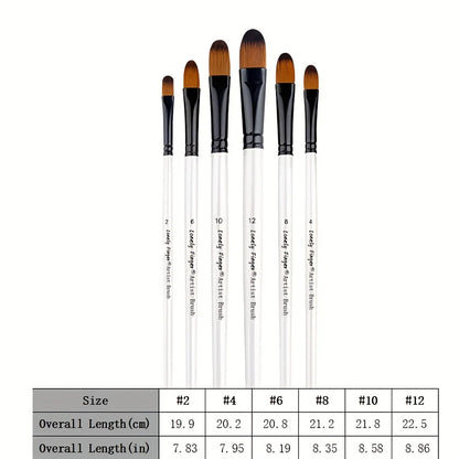 6pcs Artist Paint Brushes Set Artist Paintbrushes For Acrylic Oil Watercolor Acrylic Painting For Body Face Rock Canvas
