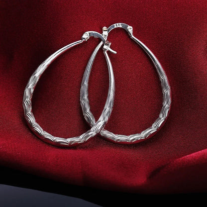 925 Sterling Silver Earrings Simple Round Circle Hoop Earrings For Woman Fashion Wedding Engagement Charm Jewelry - Lemon yel