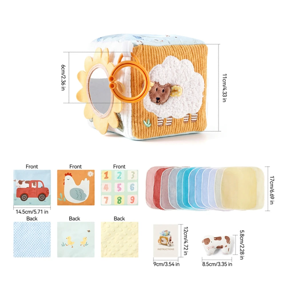 Montessori Cloths Toys Magic Cotton Animal Tissue Box Kids Finger Exercise Cloth Busy Box Toys Baby Educational Activity Sens