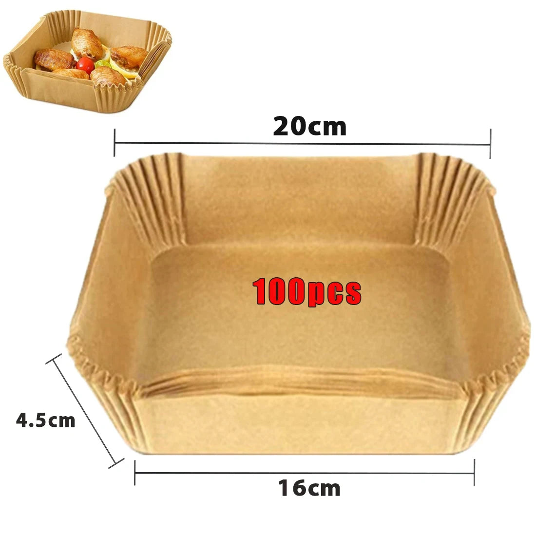 50/100Pcs Air Fryer Disposable Paper Non-Stick Airfryer Baking Papers Round Air-Fryer Paper Liners Paper Kitchen Accessories 