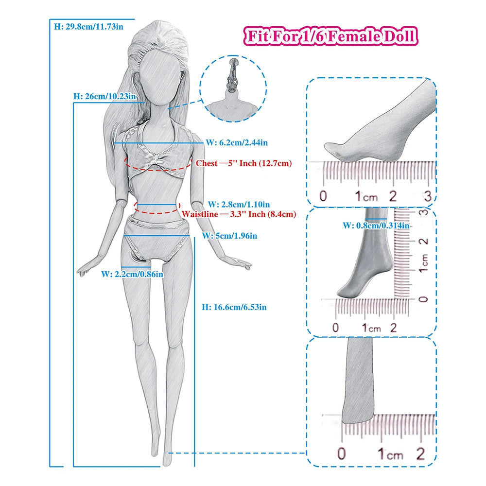 NK 29CM Doll Outfits For 11.5 Inch Doll Clothes Princess Doll Shoes For 1/6 Dolls Accessories Bar BI Doll Dress DIY Gift Toy 