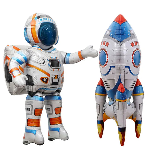 3D Astronaut Foil Balloon Rocket Balloons Space Ballons For Boy Kids Astronauta Universe Series Outer Space Birthday Party De