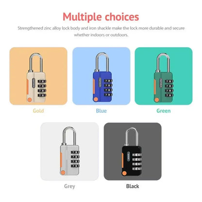 Anti-theft TSA 4 Digit Combination Lock Customs Password Lock Suitcase Luggage Coded Lock Cabinet Lock Contrast Color Padlock