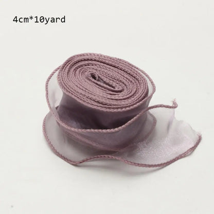 10Yards/Roll Chiffon Silk Ribbon Organza Satin For DIY Craft Gift Wrapping Decoration Wedding Bouquets Wreath Sewing Supplies